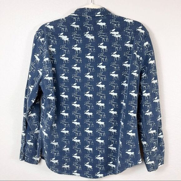 TRUE GRIT Woman’s Moose Blue Button Down Top Size M - Picture 10 of 10